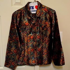 Chicos Paisley Shimmer Shirt/Jacket